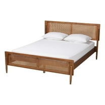Baxton Studio Gardwin Mid-Century Wood Queen Size Platform Bed in Ash Walnut