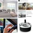 thumbnail image 5 of BCLONG Large Metal Round Push Down Ashtray With Spinning Tray Black 14cm-Diameter, 5 of 6