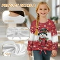 thumbnail image 6 of Xixirimido Snowman Christmas Style Red Printed Girls Casual Long Sleeve Shirts Knot Tie-hem Tunic Tops Crewneck Tees Blouses Girls Fashion Clothes, Size 9-10, 6 of 7