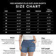 thumbnail image 3 of HDE Women's Plus Size Jean Shorts High Waisted Pull On Shorts Black 20, 3 of 6
