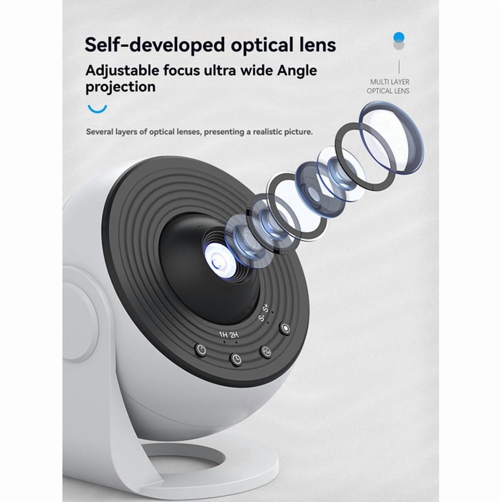Indoor Galaxy Projector HD Starlight Lamp with Bluetooth Speaker 13 Film Reels 360° Ro y5754