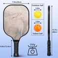 thumbnail image 4 of Pickleball Paddles Set Of 2, Fiberglass Surface, Turquoise Marble Pattern, 4 Balls & Bag, 4 of 5