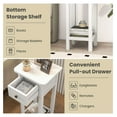 thumbnail image 6 of Side Table, White Nightstand with Drawers & Shelves, Tall Beside Table with Storage, Small Night Stands for Small Spaces, Modern End Tables for Living Room, Bedroom, Dorm (1, White), 6 of 8