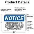 thumbnail image 2 of (2 Pack) No Loitering Or Open Alcoholic Beverages OSHA Notice Sign, 2 of 7