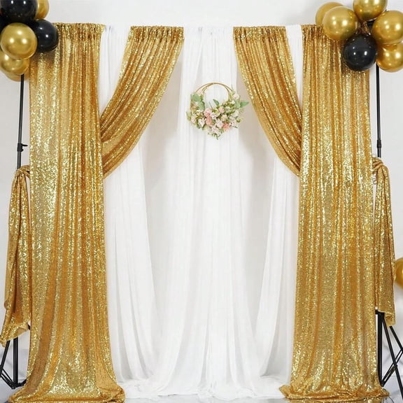 Premium sequin backdrop and decoration set - Glossy wall/Photo background 2x8 feet decorative elements, highly suitable for party decoration use