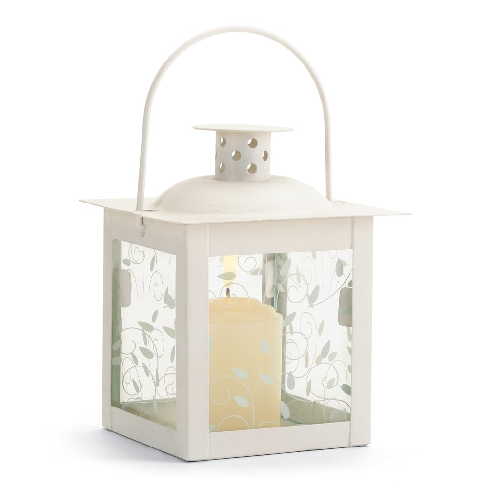 Lantern Candle White, Small Metal Lantern Candle Holder Decor