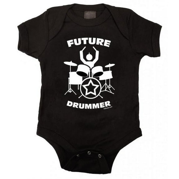 Future Drummer Baby Bodysuit Black