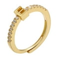 thumbnail image 2 of Dujiujun Finger Ring Adjustable Opening 26 Alphabet Faux-diamond-set Geometric Inlay Sparkling Letter Band Ring Daily Wear, 2 of 8