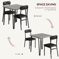 thumbnail image 3 of 3-Piece Dining Set for 2 with Square Table & Upholstered Chairs, Modern Kitchen Table with Metal Frame for Small Spaces and Apartments, 3 of 7
