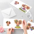 thumbnail image 6 of 6pcs Diamond Painting Kit Greeting Cards, Whimsical Lady 5D Handmade Art Birthday Holiday Gift Cards with Envelopes, 6 of 7