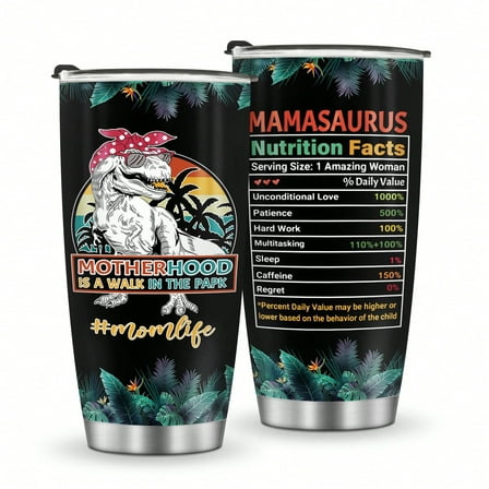 Foloda 1pc Dinosaur Tumbler Birthday Gifts for MomCool Funny Gifts for  Mamasaurus Mother Gifts Tumbler Cup,Chrimass Gift For  Women Double Wall Vacuum Insulated Travel Coffee Mug with Lid 20oz