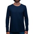thumbnail image 1 of Playera Manga Larga Para Hombre De Algodón Pima y Tela Spandex Unbranded Co Long Sleeve Crew Neck Navy Blue 2XL, 1 of 6