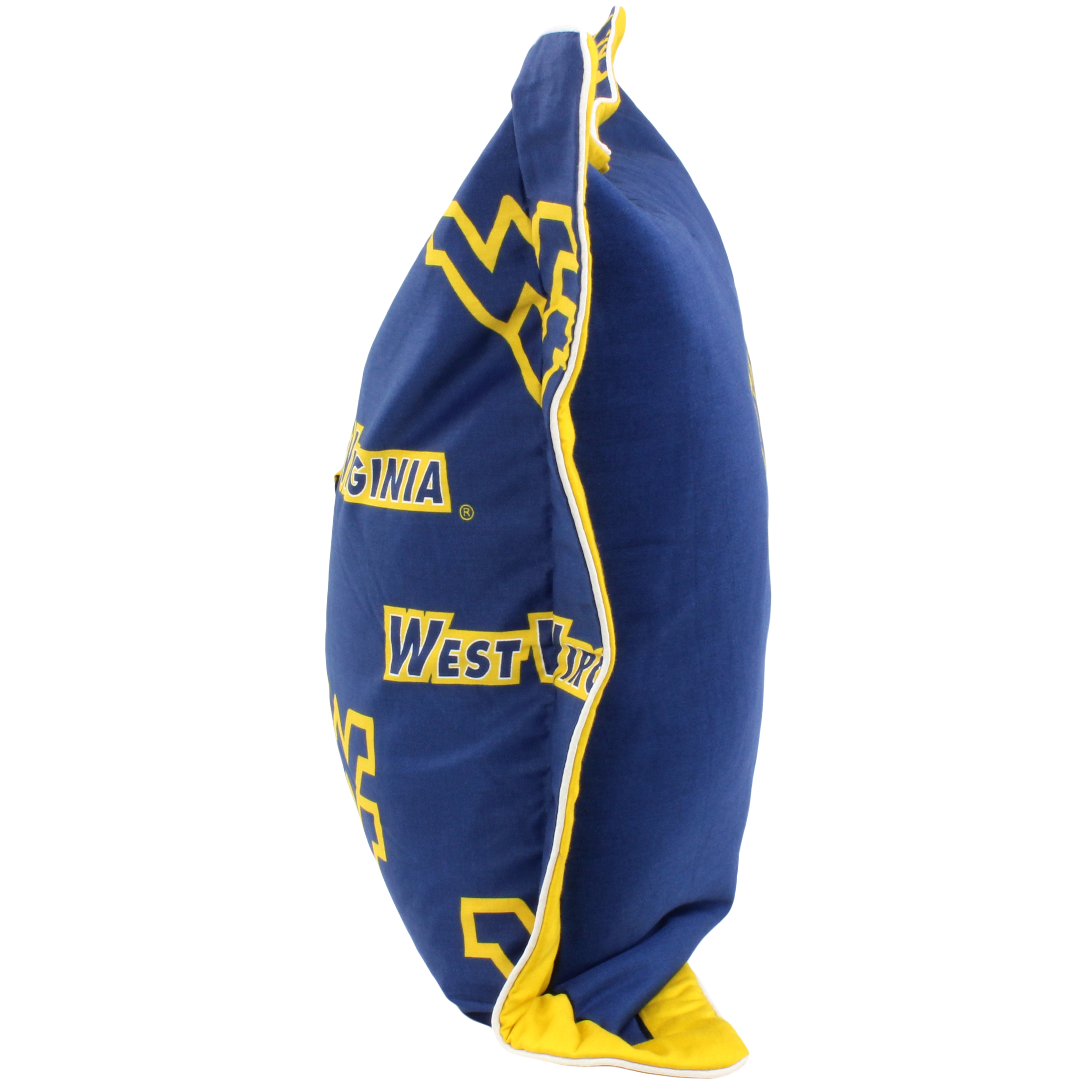 West Virginia Mountaineers 3 Pc Reversible Cotton Comforter Set, 1 Comforter, 2 Shams, Queen