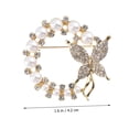 thumbnail image 3 of WHAMVOX 1Pc Durable Alloy Brooch with Smooth Surface Rhinestone Clothing Corsage, 3 of 6
