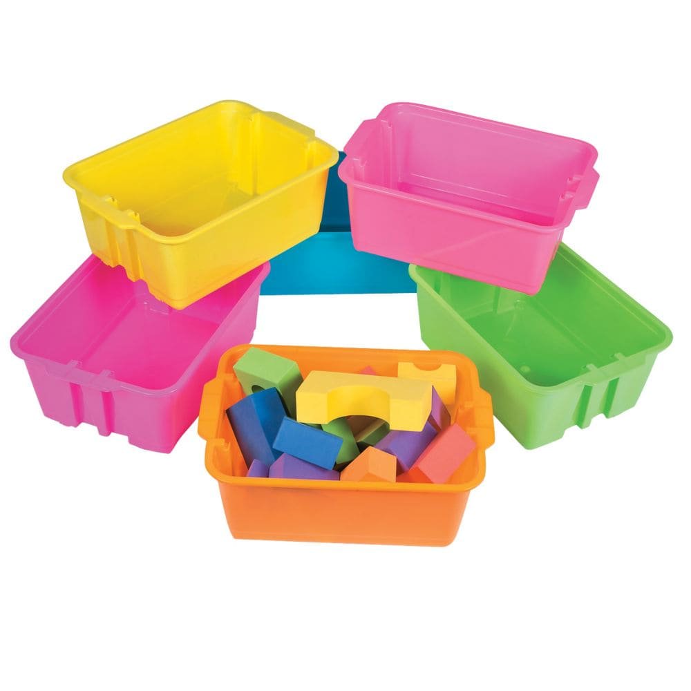 Neon Classroom Storage Tubs (6Pc) Educational 6 Pieces Walmart