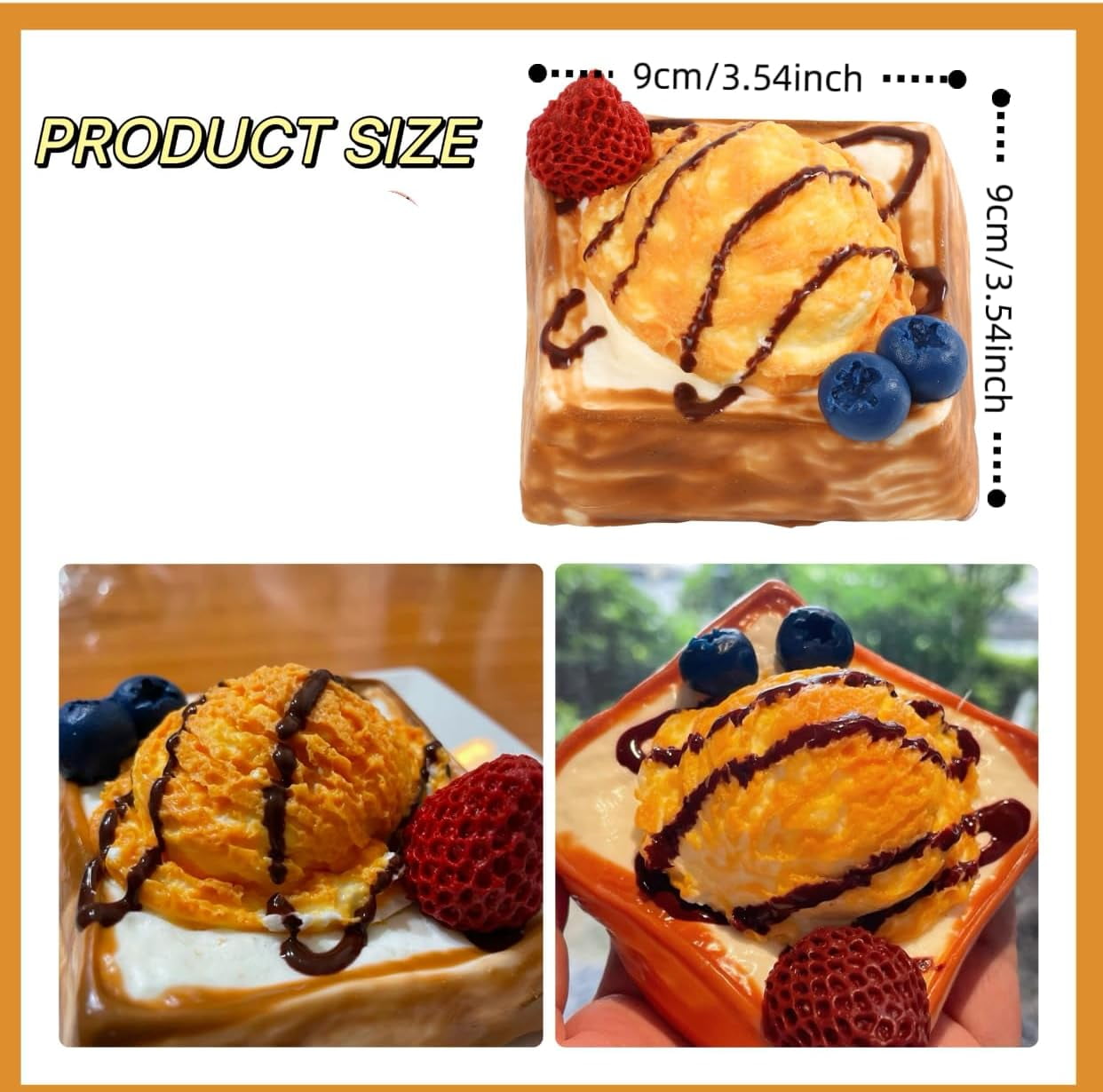 Handmade Taba Squishy Toast,2025 New Large Toast Silicone Squishy Toys ,Cute Soft Squeeze ToysSquishy Sensory Fidget Toys,Birthday Xmas Gifts (Ice Cream sidos)