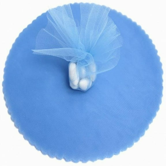 50 Scalloped Tulle Circles 9" Wedding Favor Wrap - Blue