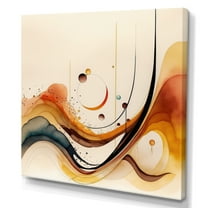 Designart Burnt Orange Waves Abstract V Canvas Wall Art