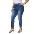 thumbnail image 7 of Gocolloa Womens Plus Size Skinny Jeans High Waisted Stretchy Classic Ankle Jean Royal Blue 26W, 7 of 7