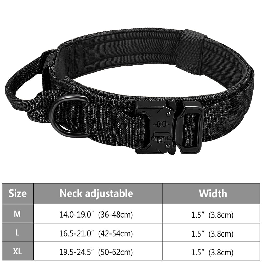 DABEI Military-Grade Tactical Dog Collar with Handle - Heavy Duty Collar for Medium and Large Dogs - Provides Ultimate Control and Comfort