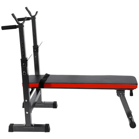 Eecoo 220 Lbs Adjustable Press Sit Up Weight Bench Barbell