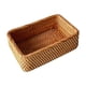 thumbnail image 2 of Cesto de almacenamiento de ratán tejido a mano de mesa cuadrado para ordenar comestibles, 2 of 11