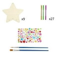 thumbnail image 2 of Kit de campanilla de viento de bricolaje del Día de la Independencia | Colgante de estrella de madera sin terminar | Set de pintura multicolor | Tema Rojo, Blanco, Azul | 9 Pentagrama | 27 tubos, 2 of 7