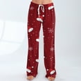 thumbnail image 6 of Hearthz Christmas Pajamas Pants for Women Winter Wide Leg Womens Pajama Bottoms Fall Drawstring Womans Lounge Pants, 6 of 7