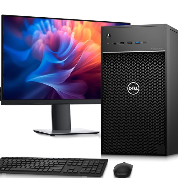 Restored Dell Precision 3630 Tower Desktop Computer PC Intel Core i7-8700 8th Gen 16GB DDR4 RAM 512GB SSD 24" Monitor Wireless Keyboard & Mouse Built in Wi-Fi Windows 11 Pro (Refurbished)