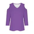 thumbnail image 6 of Womens Tops 3/4 Length Sleeve Tops Neck Casual Print Tunic T Shirts Three Quarter Length Tops Blouses For Women, 6 of 7