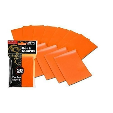 100 Premium Orange Double Matte Deck Guard Sleeve Protectors for Gaming Cards like Magic The Gathering MTG, Pokemon, YU-GI-OH!, &