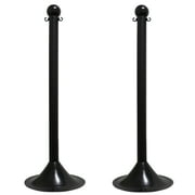 2 Inch Black Light Duty Stanchion (2 Pk)