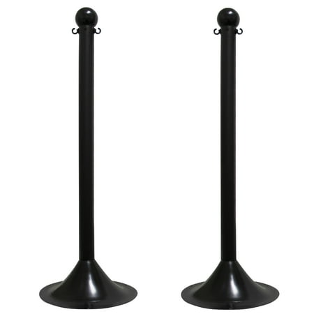 2 Inch Black Light Duty Stanchion (2 Pk)