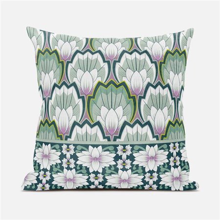 

Amrita Sen Designs CAPL744FSDS-ZP-20x20 20 x 20 in. Lotus Suede Zippered Pillow with Insert - Green & Pink