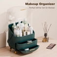 thumbnail image 3 of Makeup Organizers and Storage Make up Organizer for Vanity Cosmetics Skincare With Lid and Drawers Display Cases for Countertop Bathroom Women Teenager Girl Gifts(Dark Green), 3 of 6