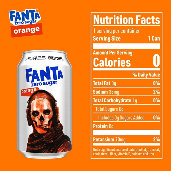 Fanta Orange Zero Sugar Soda Fridge Pack Cans 12 fl oz 12 cans