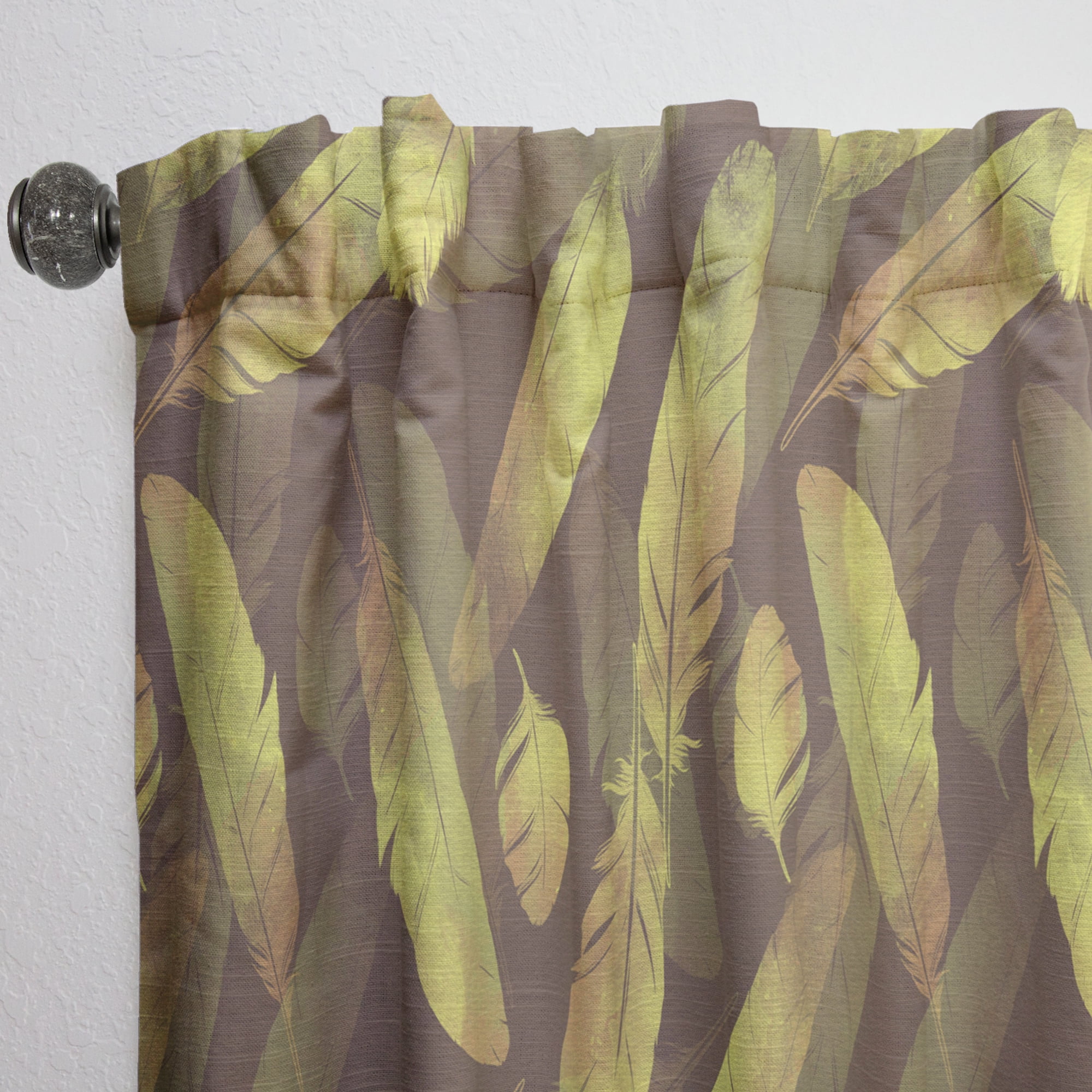 Designart 'Moods Yellow IV' Southwestern Curtain Panel