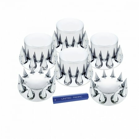 Front Axle Nut Covers Plug - 33 mm Thread-On Dome Axle Cover Combo Kit with Spike Nut Cover