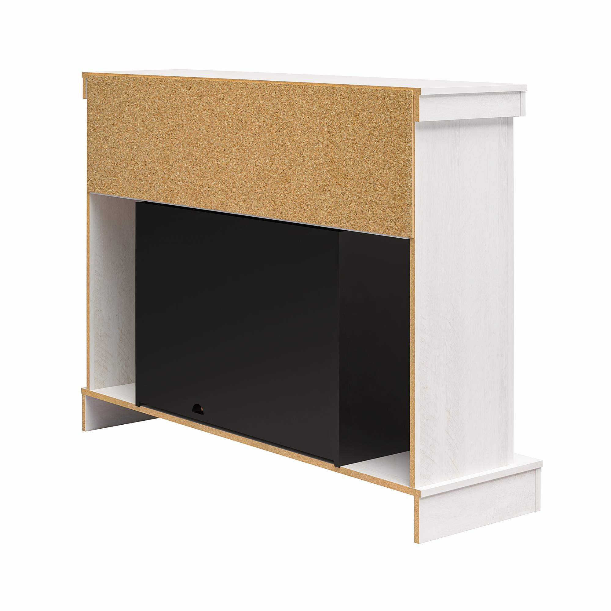 Ameriwood Home Sheffield Fireplace Mantel TV Stand for TVs up to 55", Ivory Oak