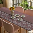 thumbnail image 3 of Boho Red Brown Flower Table Cloths for 8 Foot Rectangle Tables, Abstract Bohemia Pesley Floral Patio Waterproof Elastic Fitted Tablecloths, Washable Rectangular Table Cover for Camping, 3 of 8