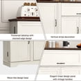 thumbnail image 6 of Blotout 65" Sideboard Buffet Cabinet with Storage, Farmhouse Kitchen Pantry Storage Cabinet, Credenza with Drawers, Wood Coffee Bar Cabinet, White, 6 of 7