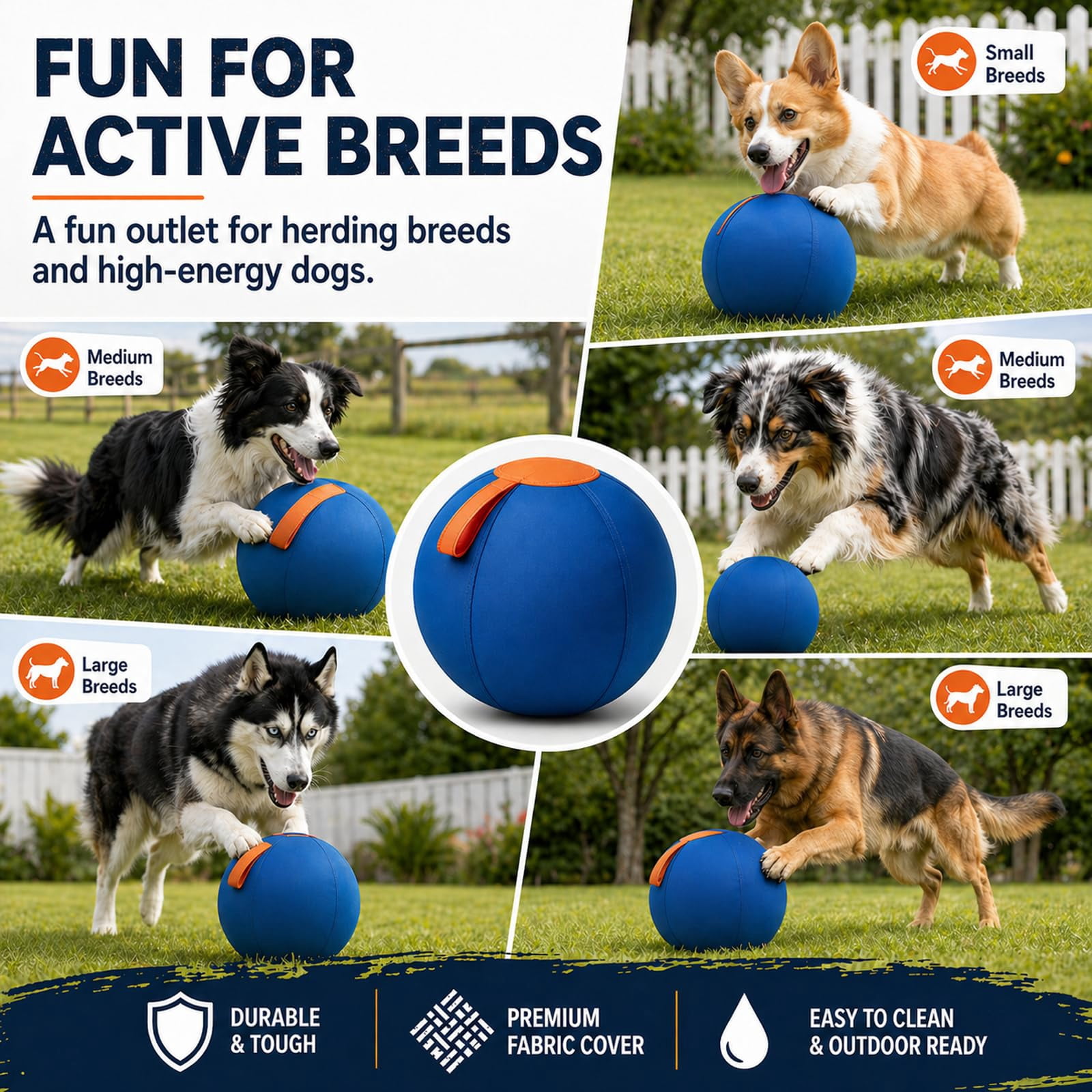 for Dogs 2026 Upgraded Durable and Chew-Resistant Extra-Large Enrichment Ball with A Protective Cover and Air Pump; Suitable for All Dog Breeds.