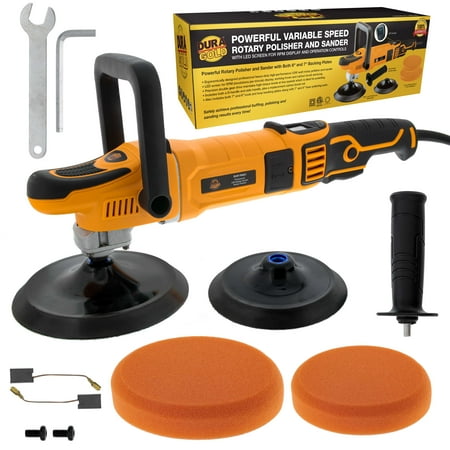 

Dura-Gold Professional 7 Rotary Polisher Buffer Sander with LED Screen Variable Speed RPM Control Heavy-Duty High-Performance Powerful 1200 Watts 2 Buffing Polishing Pads Car Auto Paint Detailing