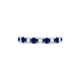 thumbnail image 2 of 10kt White Gold Womens Oval Blue Sapphire Diamond Alternating Band Ring 1-1/2 Cttw, 2 of 4