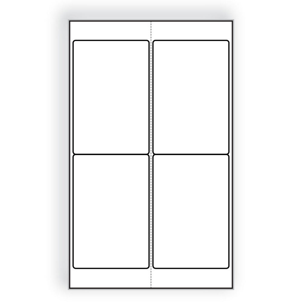 Large Laser Label Sheet, 4" x 6", Bright White, Perf Down the Middle
