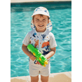 thumbnail image 5 of BemeyourBBs BemeyourBBs Toddlers Baby Boys 3 Piece Swimsuit Infant Boy Bathing Suit Swim Shirt Trunk Shorts Set and Sun Hat Short Sleeve Swimwear Sunsuit UPF 50+ Rash Guard, 5 of 9