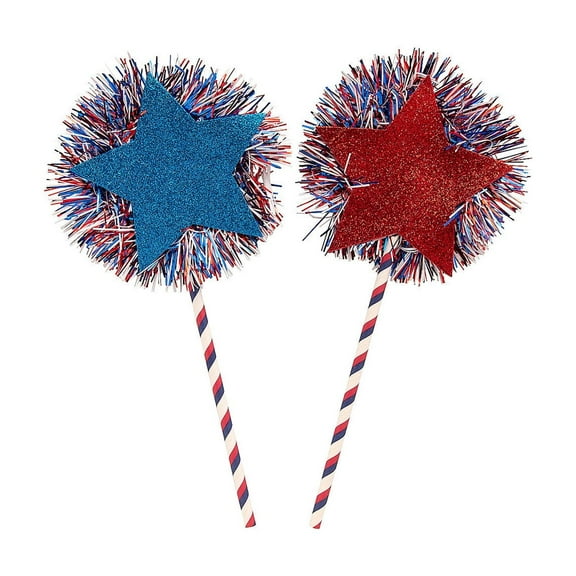 Fun Express Patriotic Firecracker Wand Craft Kit - Makes 12