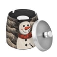 thumbnail image 2 of Trees Christmas Snowman Ashtray with Lid Smell Proof Cigarette Ashtray Stainless Steel Smokeless Ash Holder for Indoor Outdoor, 2 of 7