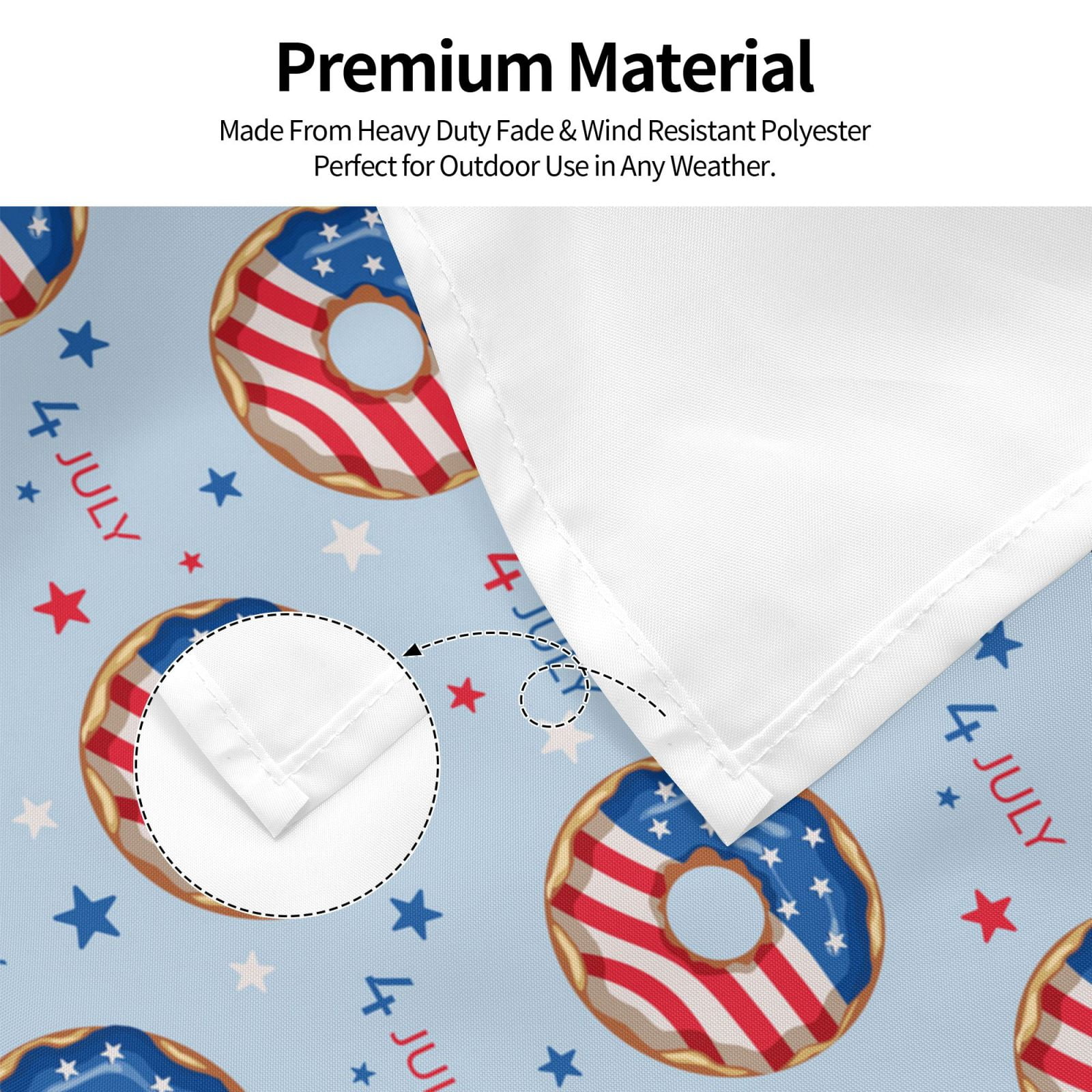 Vsdgher Donut with the USA Fag Print Outdoor Decorative Flag 4x6ft, Suitable for outdoor decoration, can be hung indoors, on outdoor lawns, balconies, parties