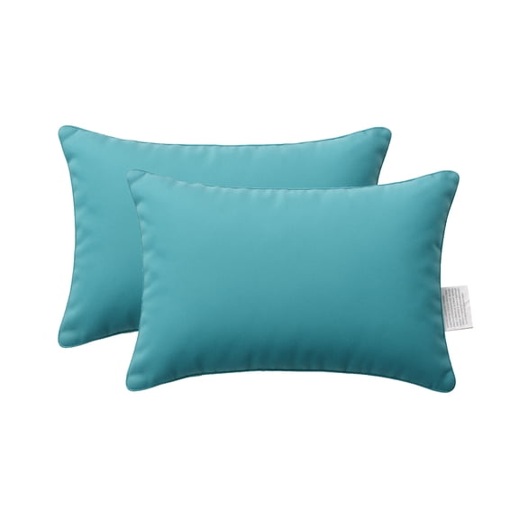 Lexi Aqua Rectangular Outdoor Throw Pillow （Set of 2)